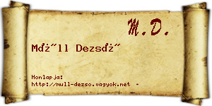 Müll Dezső névjegykártya